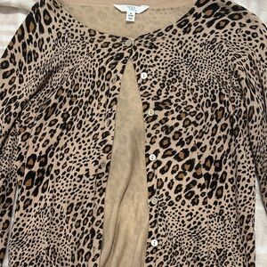 Time and Tru Animal Print Cardigan